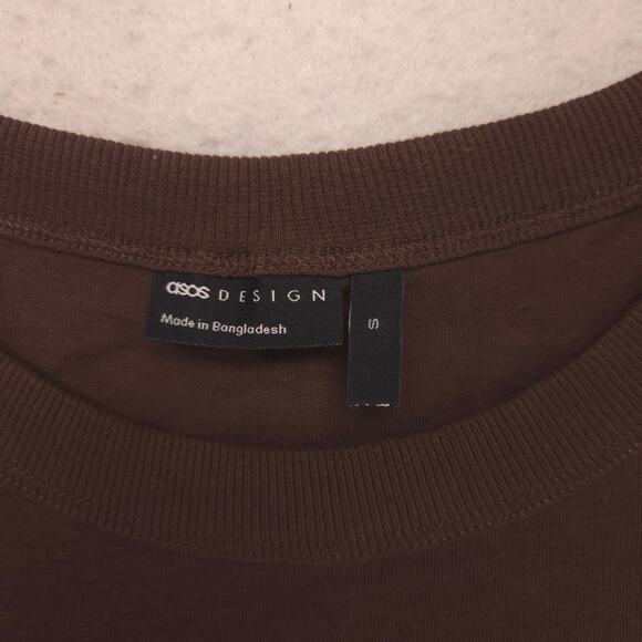 Asos Design Dark Future Crew Neck Graphic T-Shirt Mens Size Large L Brown - Picture 3 of 9